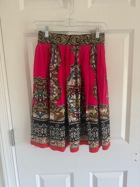 Boutique Brand Bright Pink Printed Boho Skirt Size Small